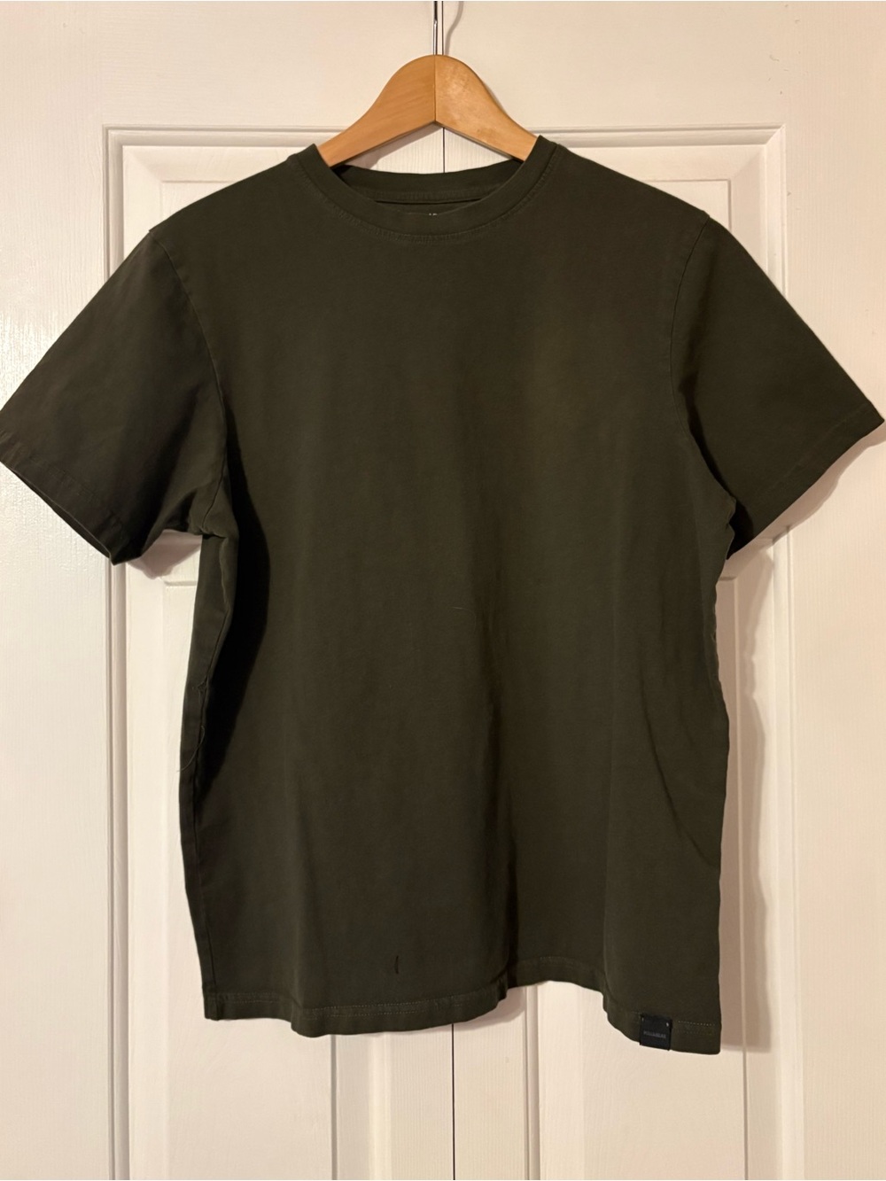 Pull & Bear Classic Men's Crewneck T-Shirt - Olive Green